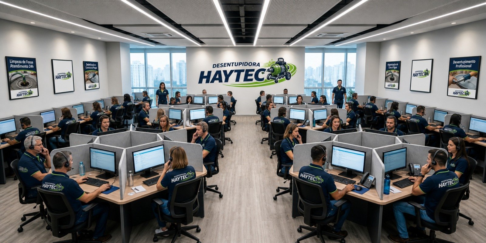 Técnico da DESENTUPIDORA HAYTEC 24 HORAS realizando desentupimento profissional em SP